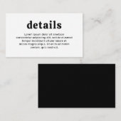 レトロフォント白黒モダン結婚ズ エンクロージャーカード (正面/裏面)