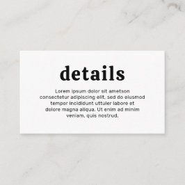 レトロフォント白黒モダン結婚ズ エンクロージャーカード