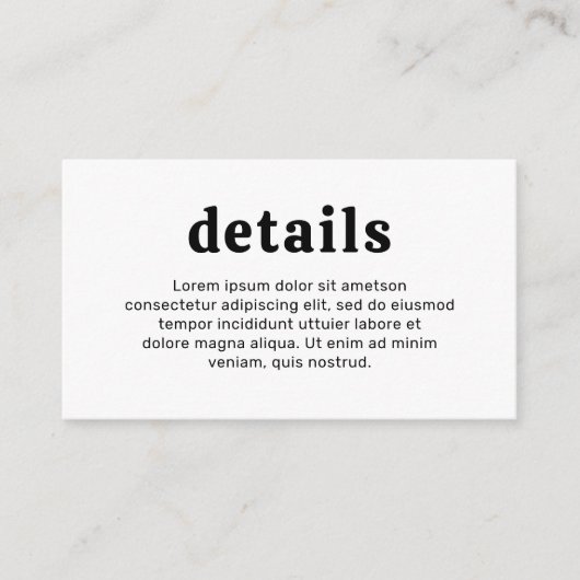 レトロフォント白黒モダン結婚ズ エンクロージャーカード (正面)