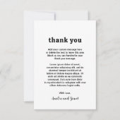 レトロフォント白黒モダン結婚ズ サンキューカード (正面)