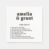 レトロフォント白黒モダン結婚ズ スタンダードカクテルナプキン (正面)