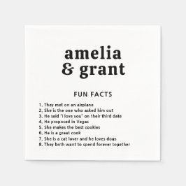 レトロフォント白黒モダン結婚ズ スタンダードカクテルナプキン