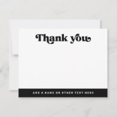 レトロフォント白黒任意の空白の色感謝していあなた ノートカード (正面)