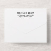 レトロフォント白黒QRコードフォト結婚ズ オールインワン招待状 (裏面)