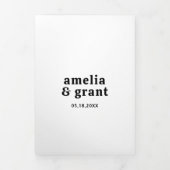 レトロフォント白黒QRコードフォト結婚ズ 三つ折り招待状 (カバー)