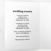 レトロフォント白黒QRコードフォト結婚ズ 三つ折り招待状 (内部最初)