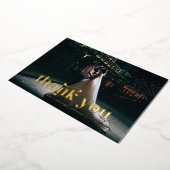 レトロフォント結婚ズサンキュー 箔招待状 (回転した状態)