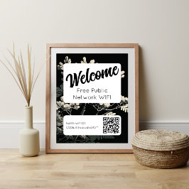 レトロフォントWIFIネットワークパスワードQRコードポスター ポスター