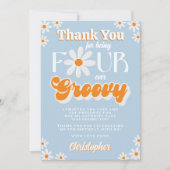 レトロフォーエバーグルービーボーイズ4歳の誕生日 サンキューカード (正面)