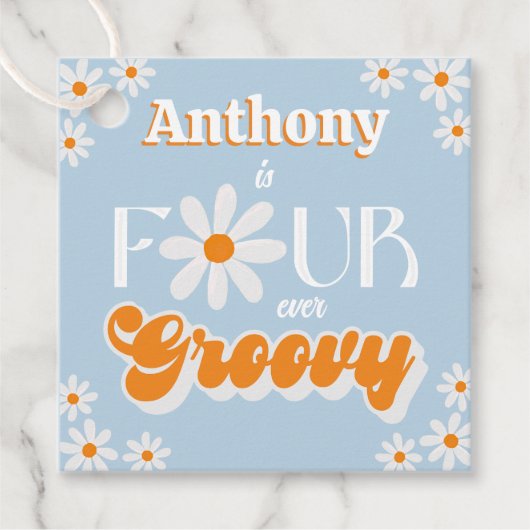 レトロフォーエバーグルービーボーイズ4歳の誕生日 フェイバータグ (正面)