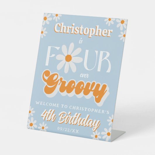 レトロフォーエバーグルービーボーイズ4thバースデーウェルカム 台座サイン (正面)