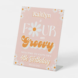 レトロフォーエバーGroovy女の子4th誕生日へようこそ 台座サイン