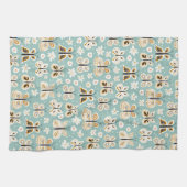 レトロフォークアートバタフライ キッチンタオル (横)