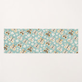 レトロフォークアートバタフライ ヨガマット (正面(横))