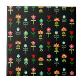 レトロフォーク花柄 タイル (正面)