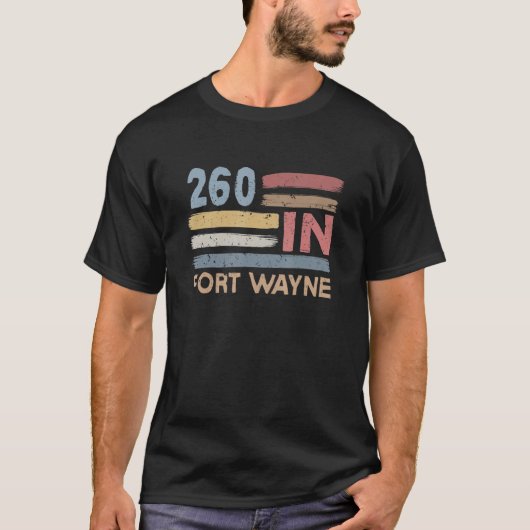 レトロフォートウェインエリアコード260住民州Ind Tシャツ (正面)