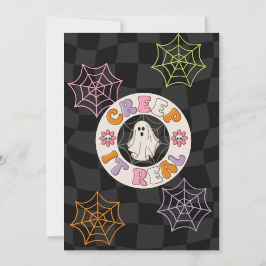 レトロフカスポカスハロウィーン誕生日 招待状 (裏面)