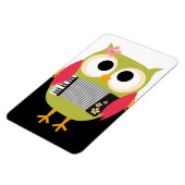 レトロフクロウとアコーディオン – かわいい! マグネット (左側)