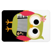 レトロフクロウとアコーディオン – かわいい! マグネット (横)