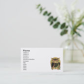 レトロフクロウデザイン 名刺 (スタンド正面)