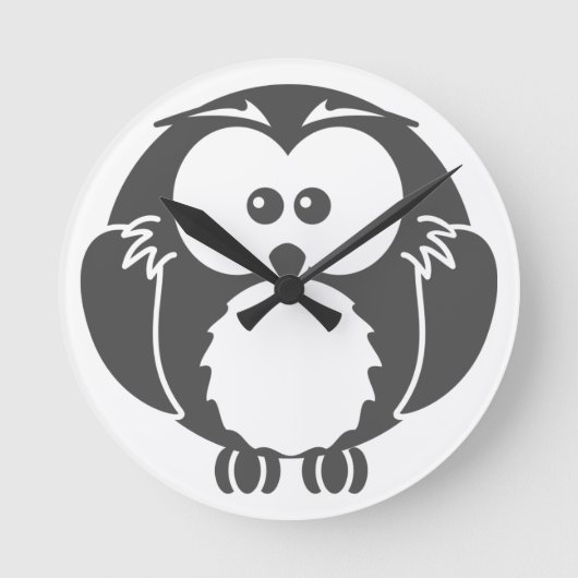 レトロフクロウ ラウンド壁時計 (正面)