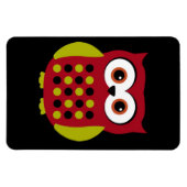 レトロフクロウ（赤） マグネット (横)