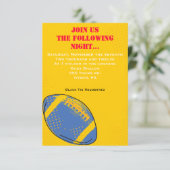 レトロフットボール主題バーバルミツワーパーティーカード 招待状 (スタンド正面)