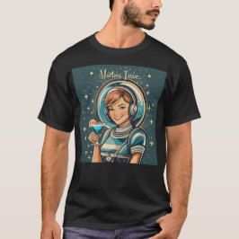 レトロフューチャリスティック アストロ ガール マティーニ タイム Tシャツ