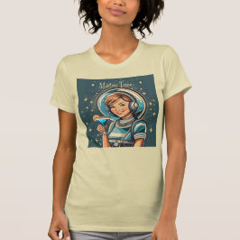 レトロフューチャリスティック アストロ ガール マティーニ タイム Tシャツ
