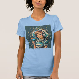 レトロフューチャリスティック アストロ ガール マティーニ タイム Tシャツ