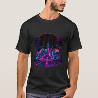 レトロフューチャリズム ネオンシンスウェーブ Tシャツ