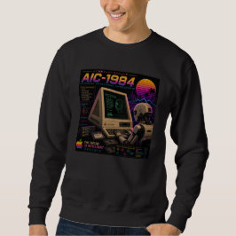 レトロフューチャーなAIロボットコンピュータのVaporwaveネオン スウェットシャツ