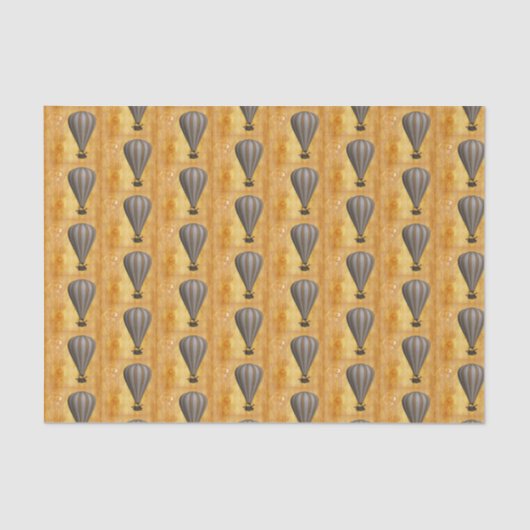 レトロフューチュリスティームパンク飛行船鍵ギアデコール 薄葉紙 (正面)