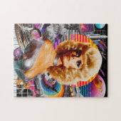 レトロフューチュリズムSF女性 ジグソーパズル (横)