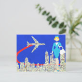 レトロフライト付き添い人はがき ポストカード (スタンド正面)