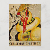 レトロフラッパークリスマスグリーティング シーズンポストカード (正面)
