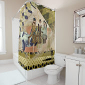 レトロフラッパーズインパリスシャワーカーテン シャワーカーテン (インサイチュ)