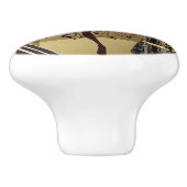 レトロフラッパーダンサーズブラック金ゴールド セラミックノブ (側面)