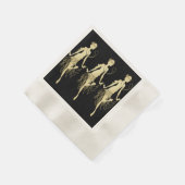レトロフラッパーブラックバックグラウンド 縁ありカクテルナプキン (角)