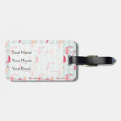 レトロフラミンゴスオンミントストライプ ラゲッジタグ (裏面横)