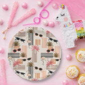 レトロフラミンゴスパームズアンドサングラスサマーパーティー ペーパープレート (パーティー)