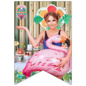 レトロフラミンゴピックボールブライダルシャワー写真 バンティングフラッグ (第2の旗)