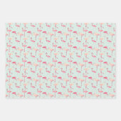 レトロフラミンゴ模様 ラッピングペーパーシート (正面2)