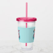 レトロフラミンゴ浮きおもしろい夏 アクリルタンブラー (右)