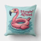 レトロフラミンゴ浮きおもしろい夏 クッション (正面)