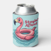 レトロフラミンゴ浮きおもしろい夏 缶クーラー (缶正面)