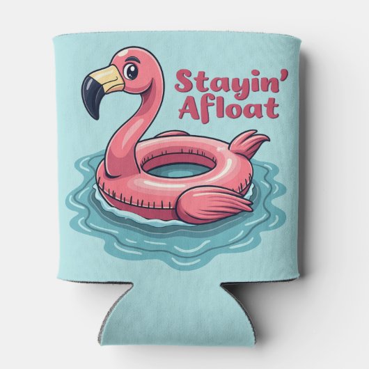 レトロフラミンゴ浮きおもしろい夏 缶クーラー (裏面)