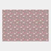 レトロフラミンゴ ラッピングペーパーシート (正面3)