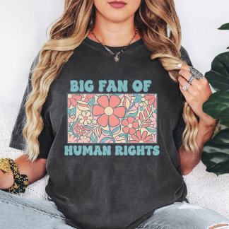 レトロフラワーが映える人権派デザイン Tシャツ