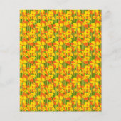 レトロフラワーイエローオレンジグリーンスクラップブック紙 (正面)